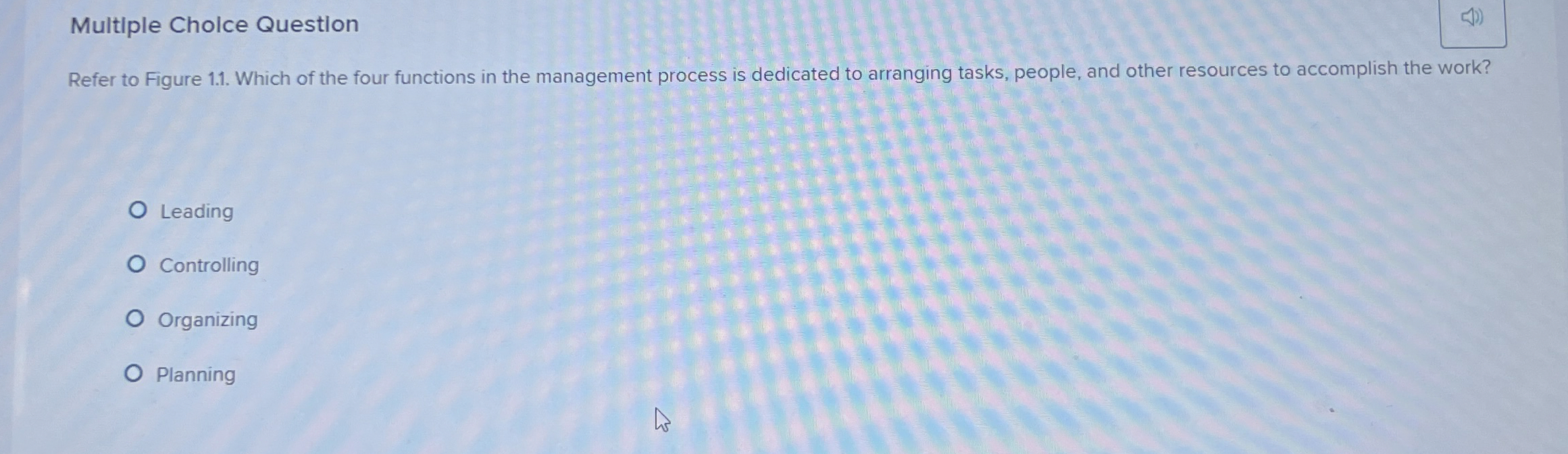  Multiple Cholce Question Refer to Figure 1.1. Which of the four