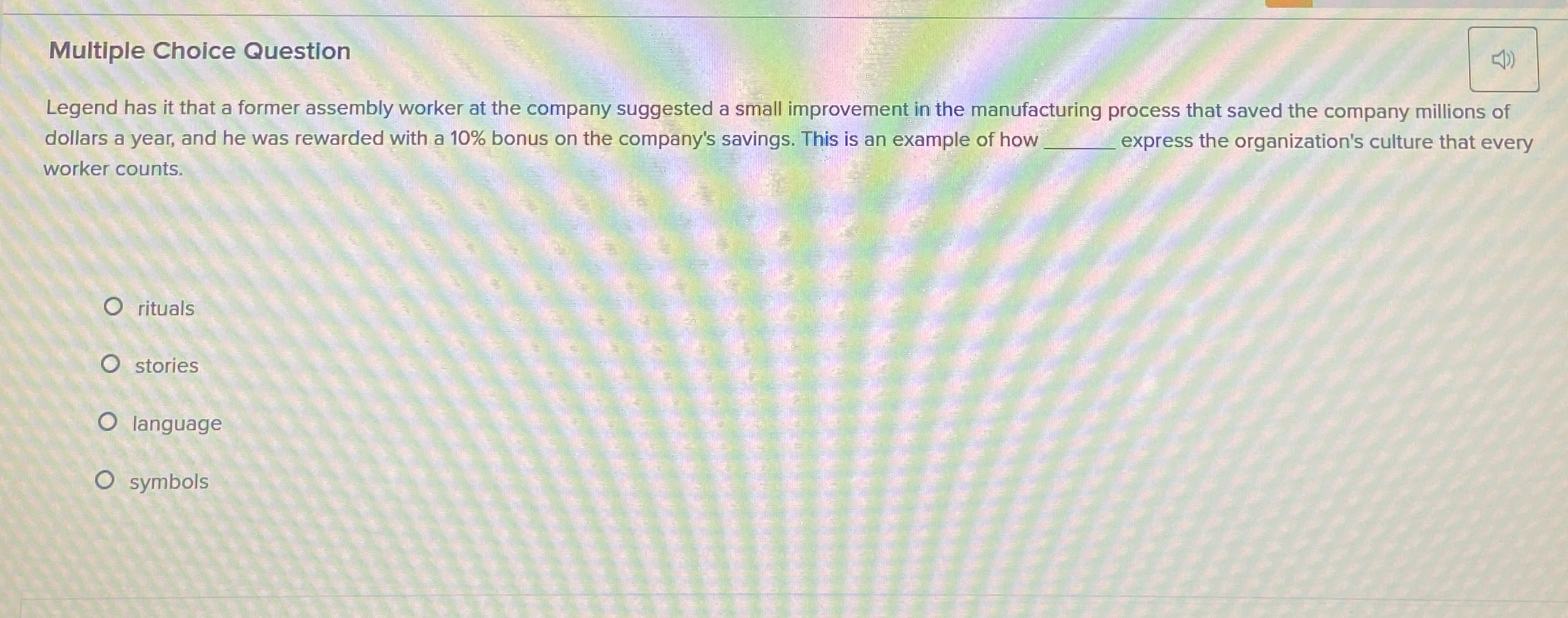 Multiple Choice Question Legend has it that a former assembly worker