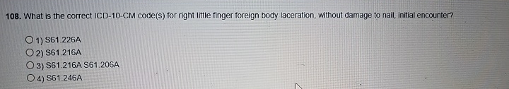  What is the correct ICD-10-CM code(s) for right little finger foreign
