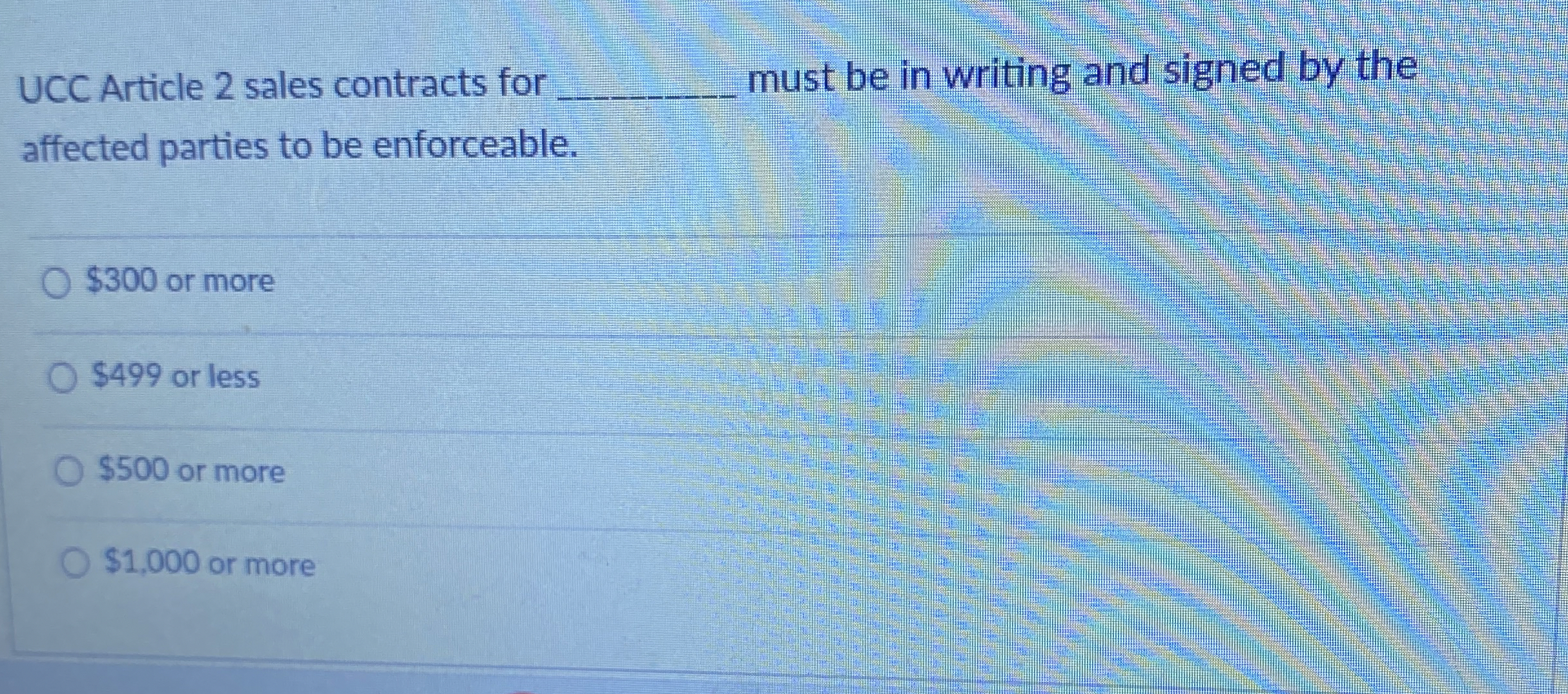  UCC Article 2 sales contracts for q, must be in writing