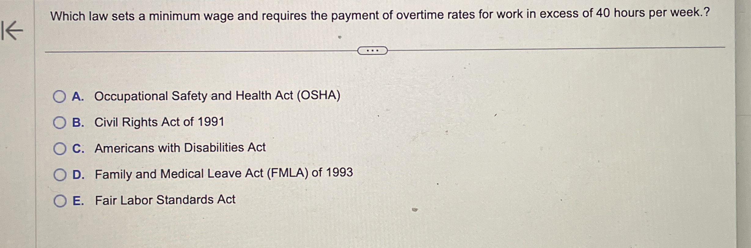  Which law sets a minimum wage and requires the payment of