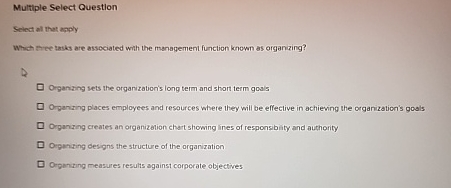  Multiple Select Question Select all that apply What nee tasks are