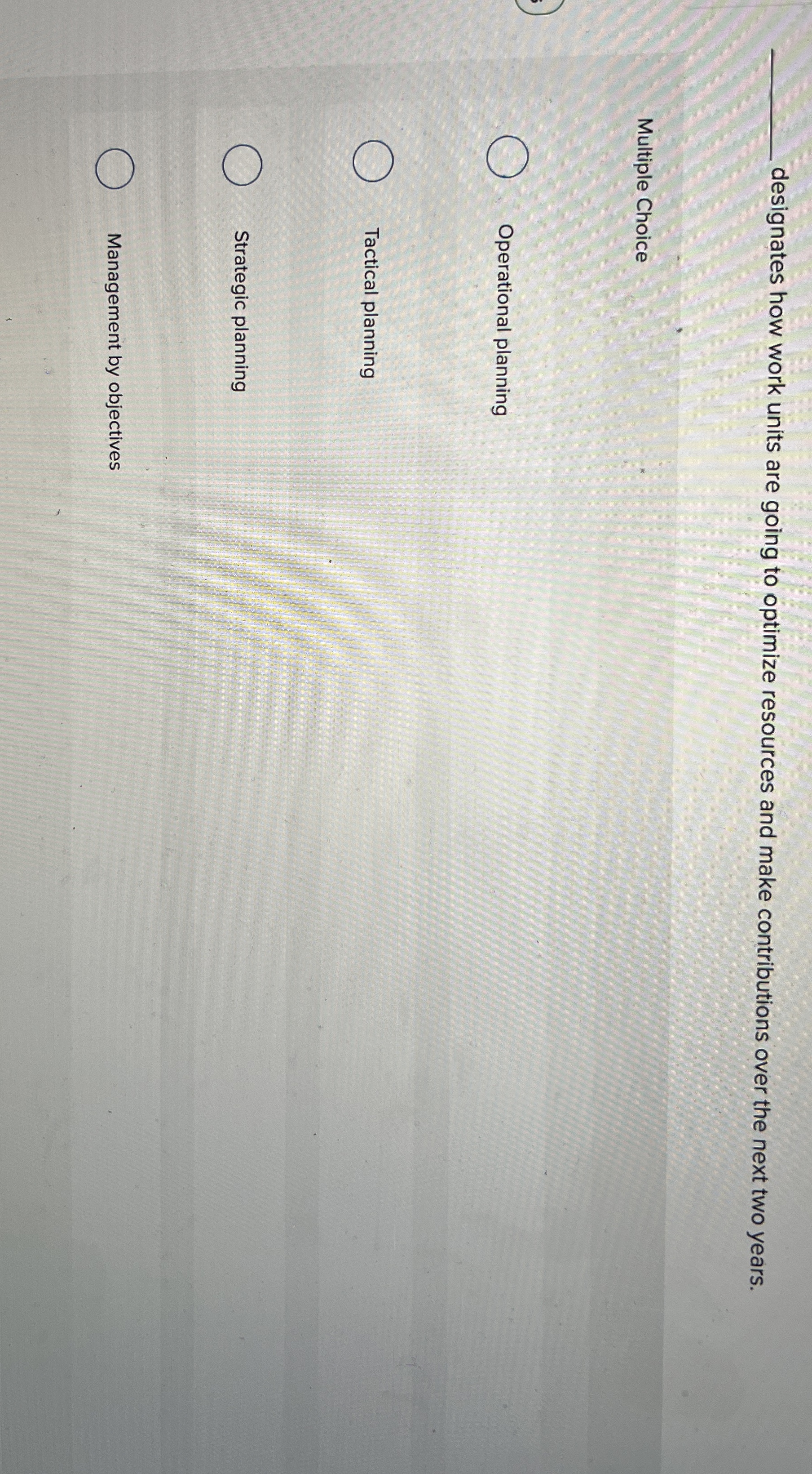  q, designates how work units are going to optimize resources and