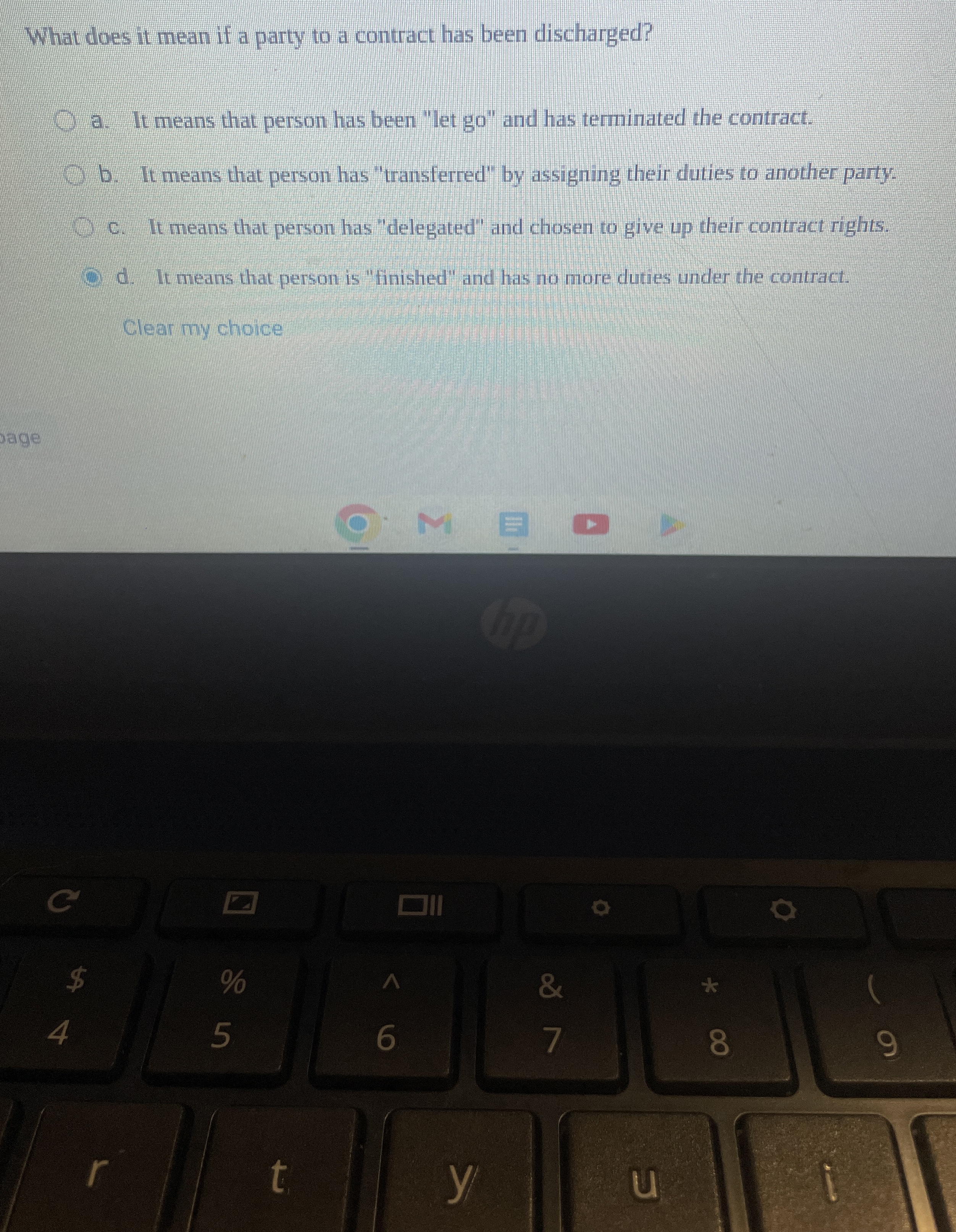  What does it mean if a party to a contract has