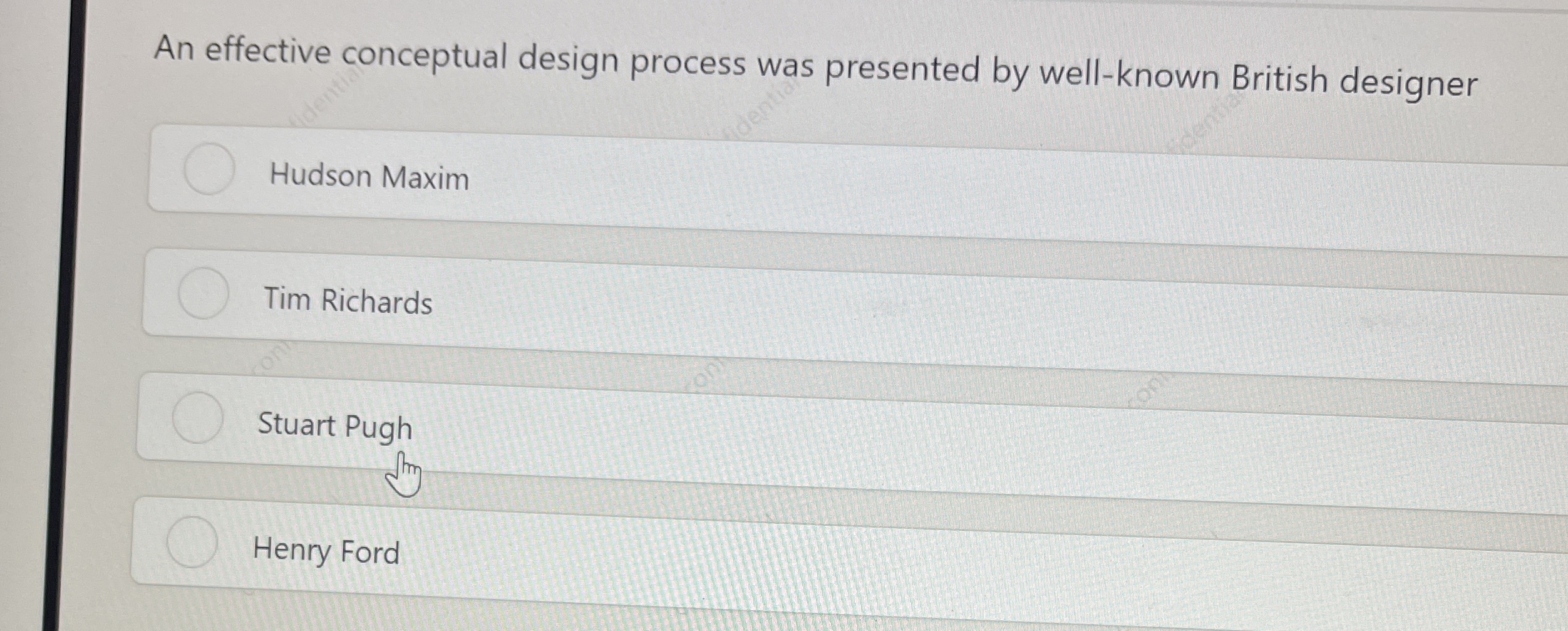  An effective conceptual design process was presented by well-known British designer