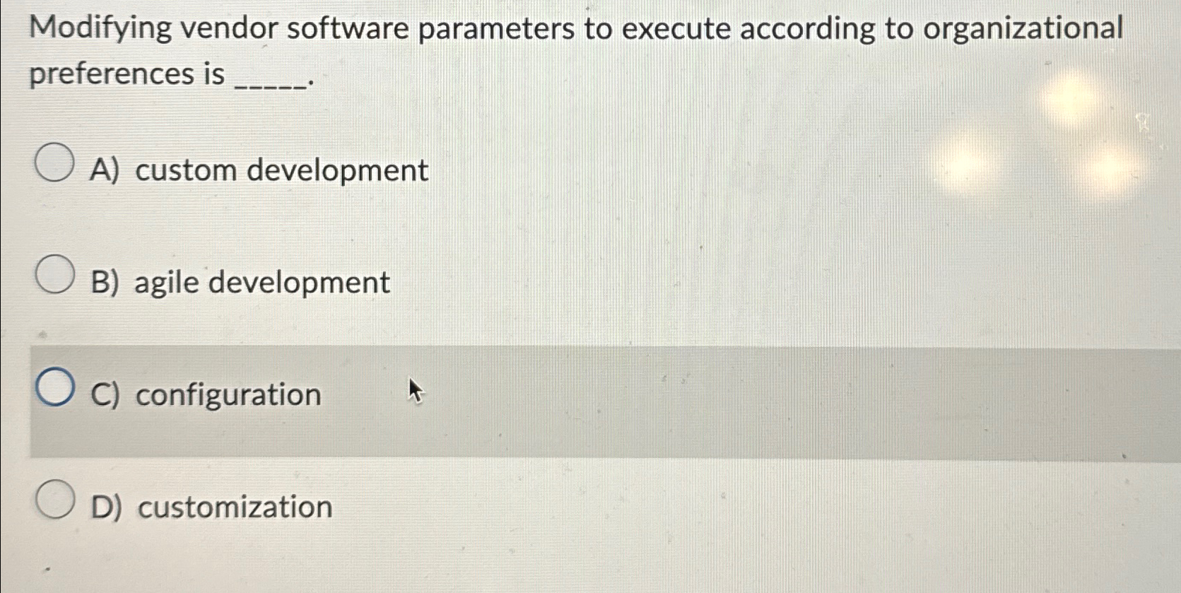  Modifying vendor software parameters to execute according to organizational preferences is
