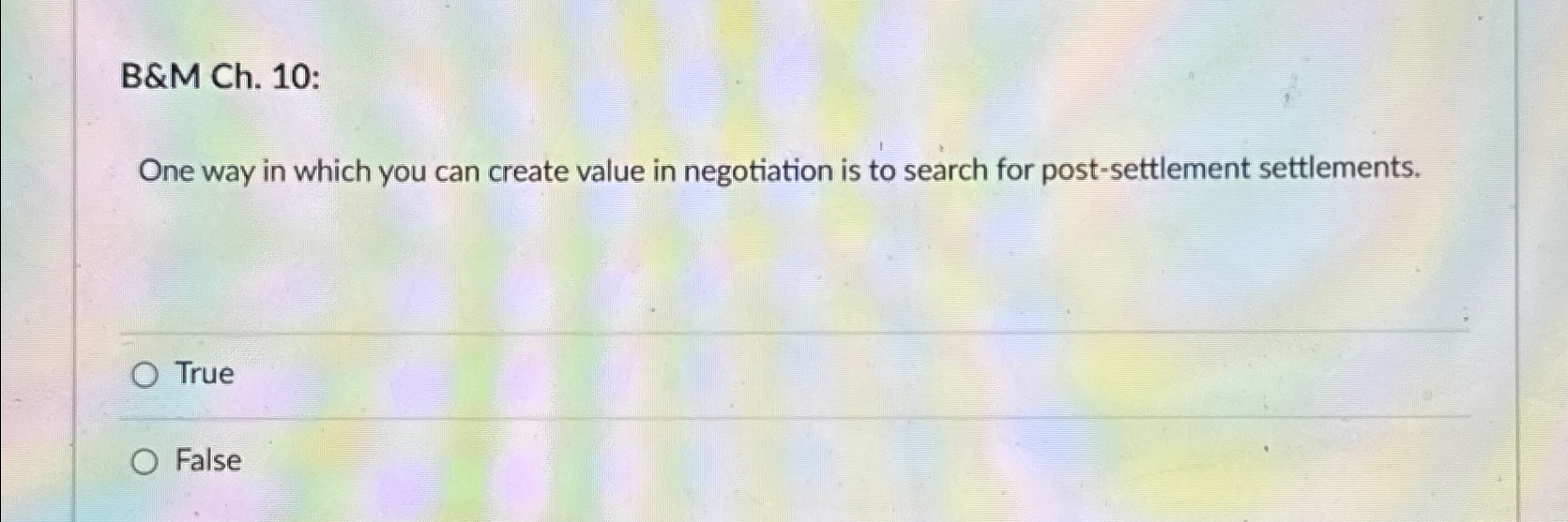  B&M Ch.10: One way in which you can create value in