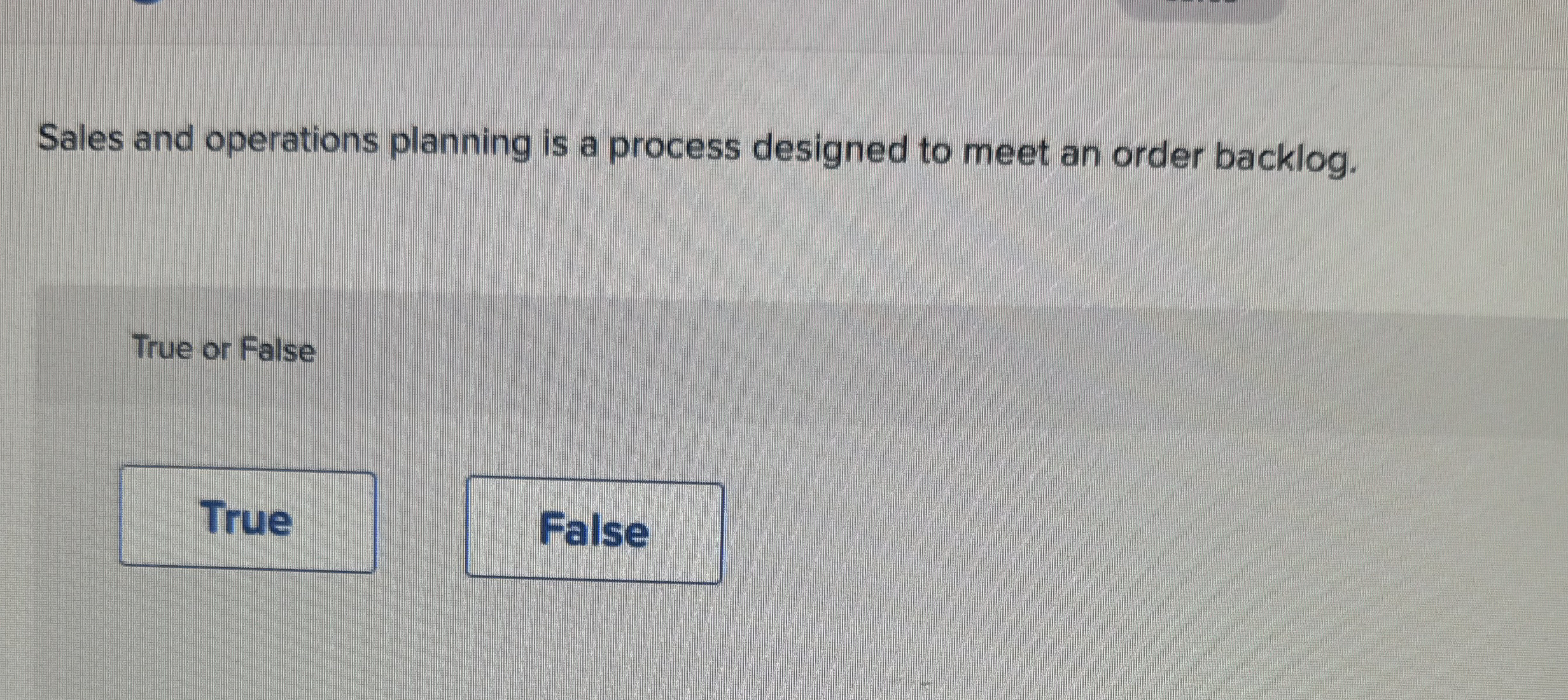 Sales and operations planning is a process designed to meet an