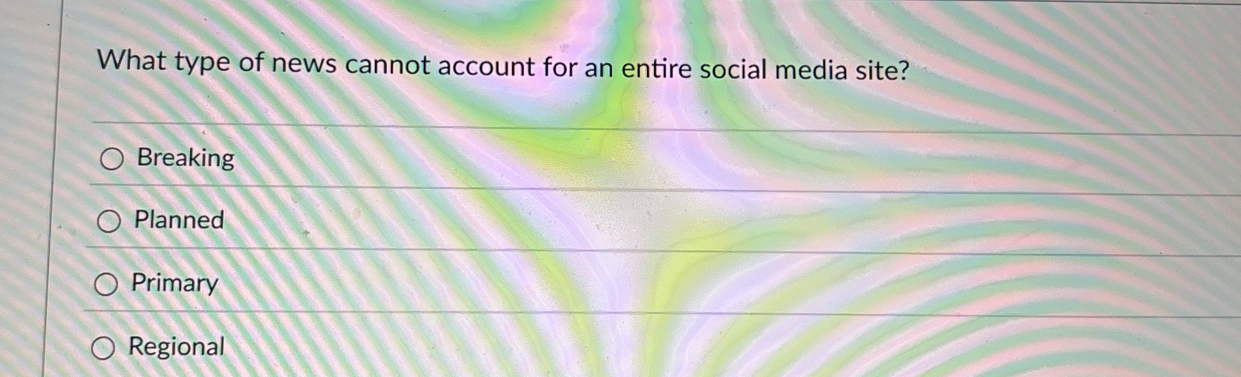  What type of news cannot account for an entire social media