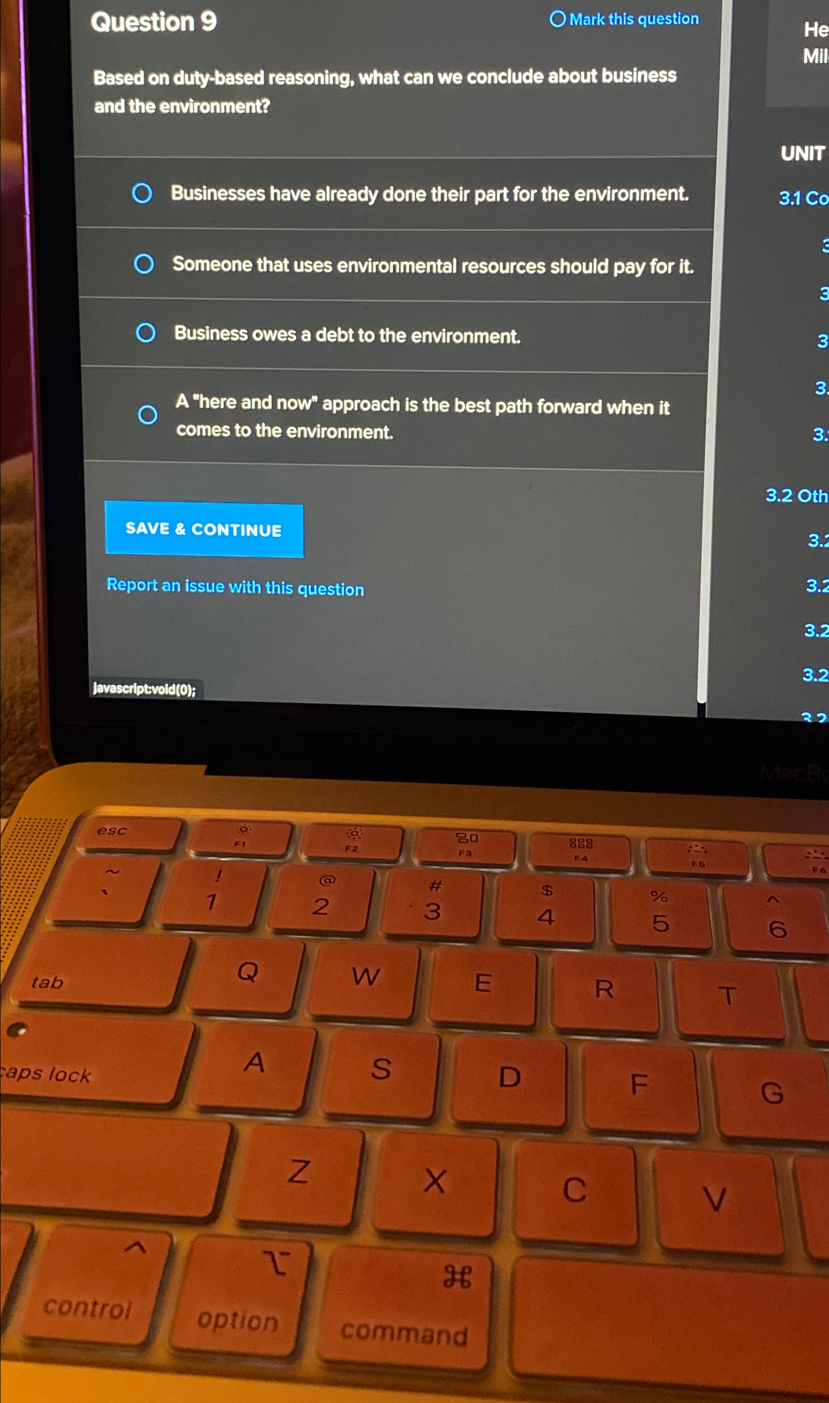  Question 9 Mark this question Based on duty-based reasoning, what can