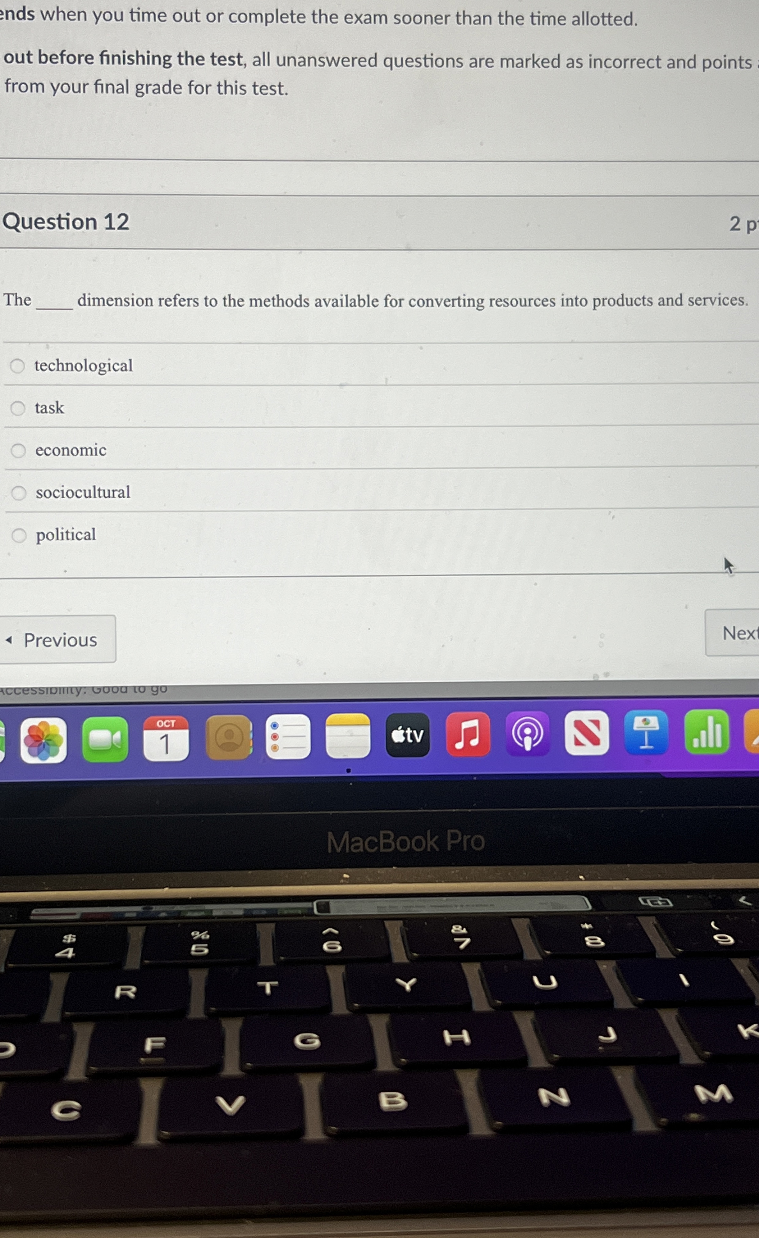  Question 12 The dimension refers to the methods available for converting