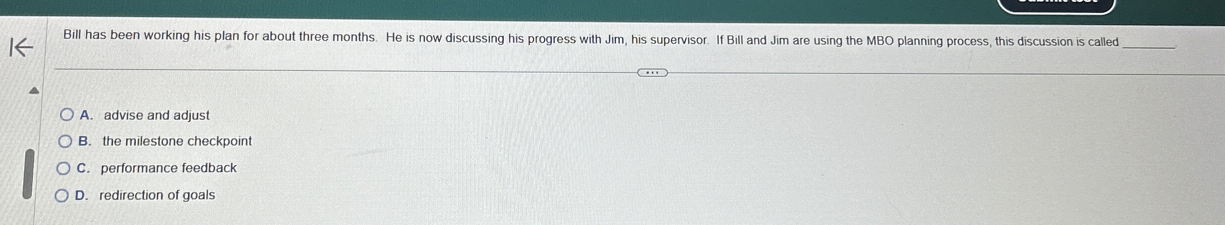  Bill has been working his plan for about three months. He