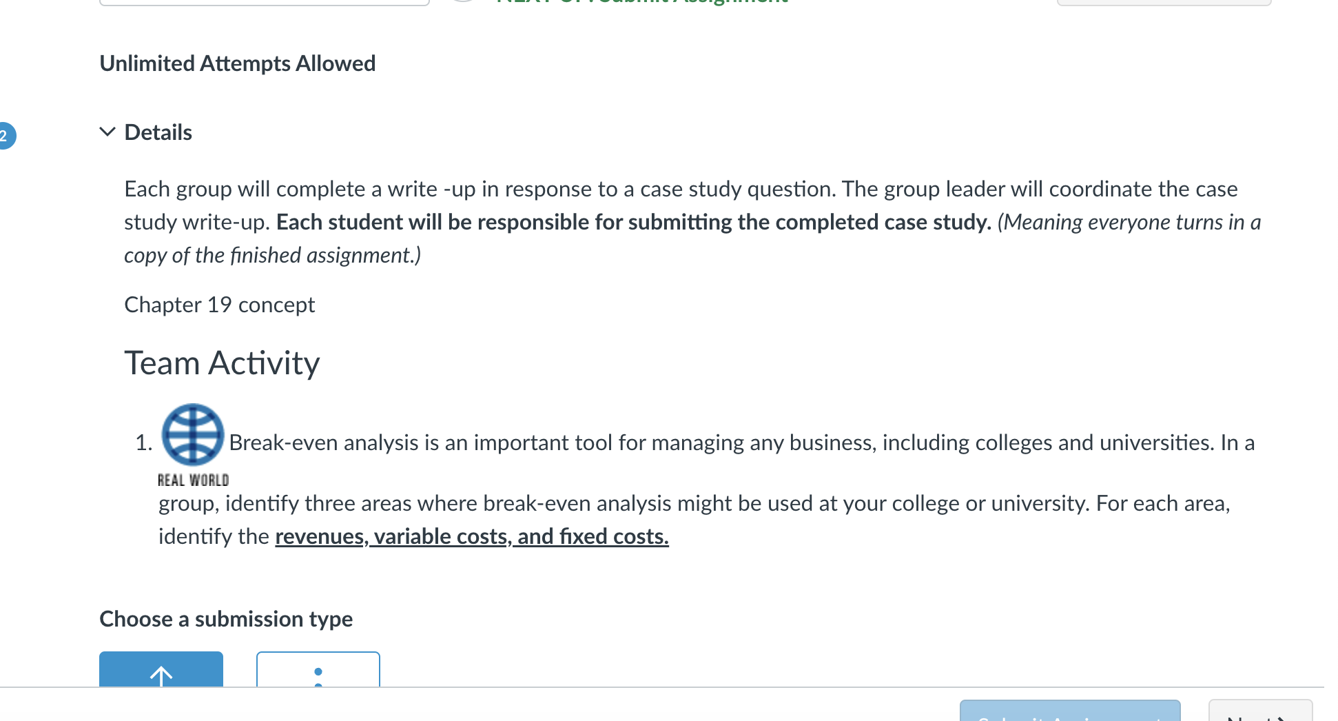  Unlimited Attempts Allowed Details Each group will complete a write -up