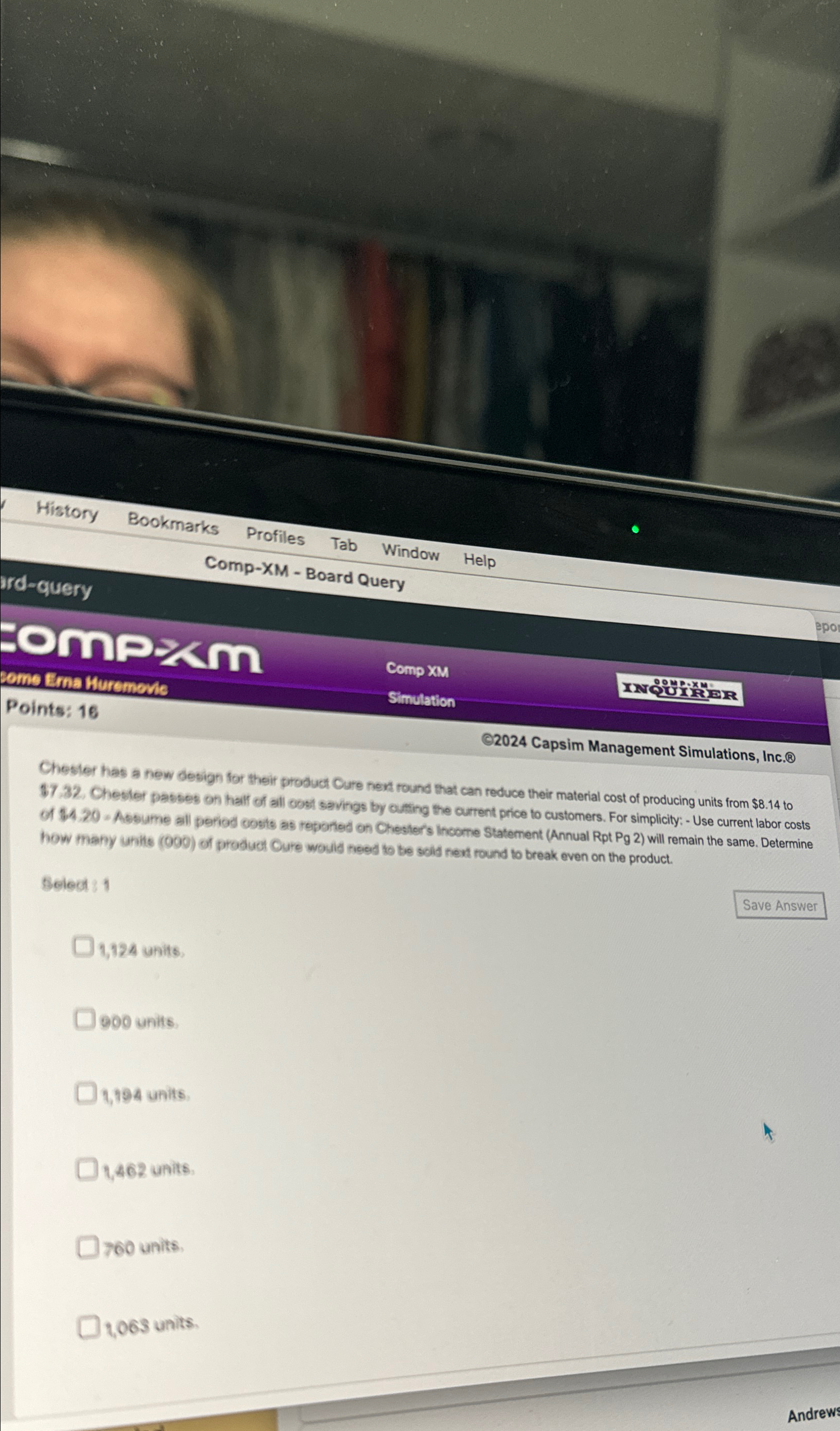  History Bookmarks Profiles Tab Window Help Comp-XM - Board Query ard-query
