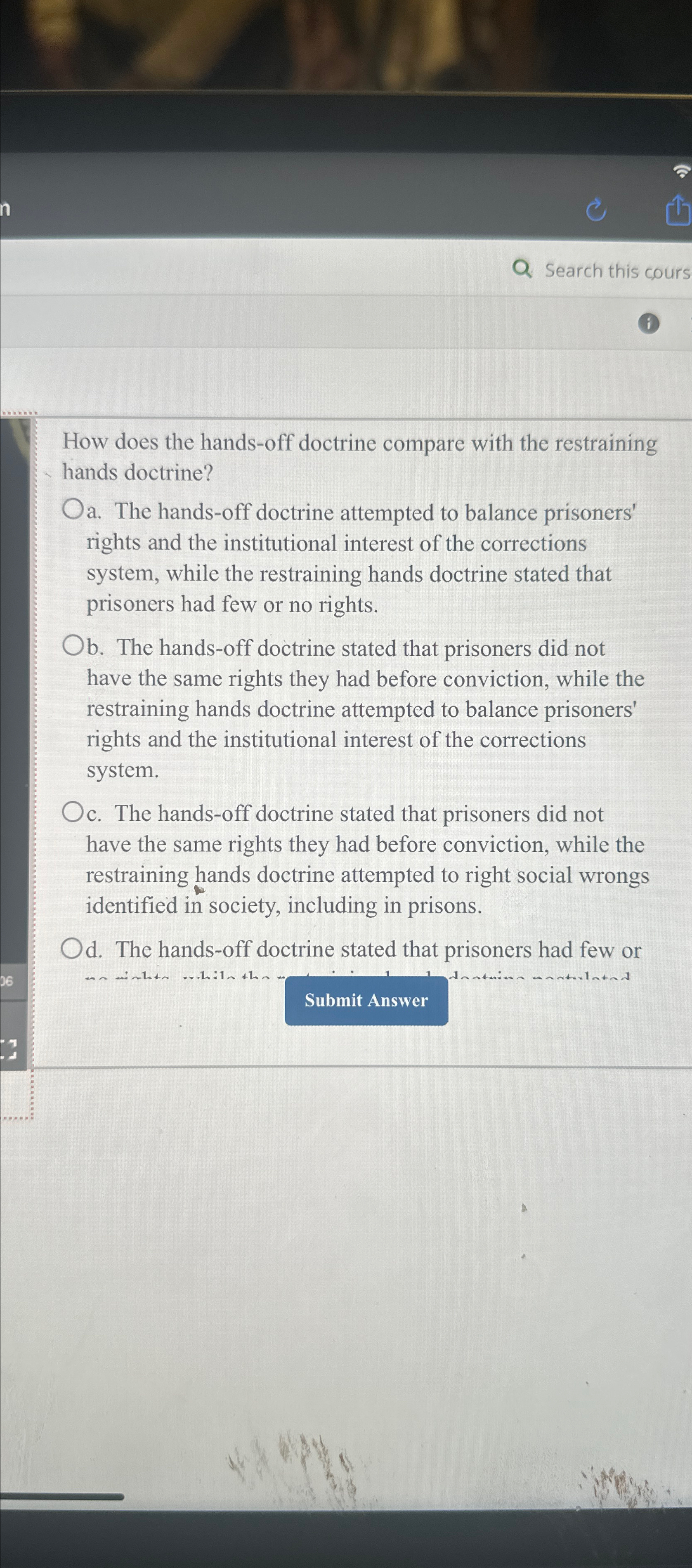  Search this cours How does the hands-off doctrine compare with the