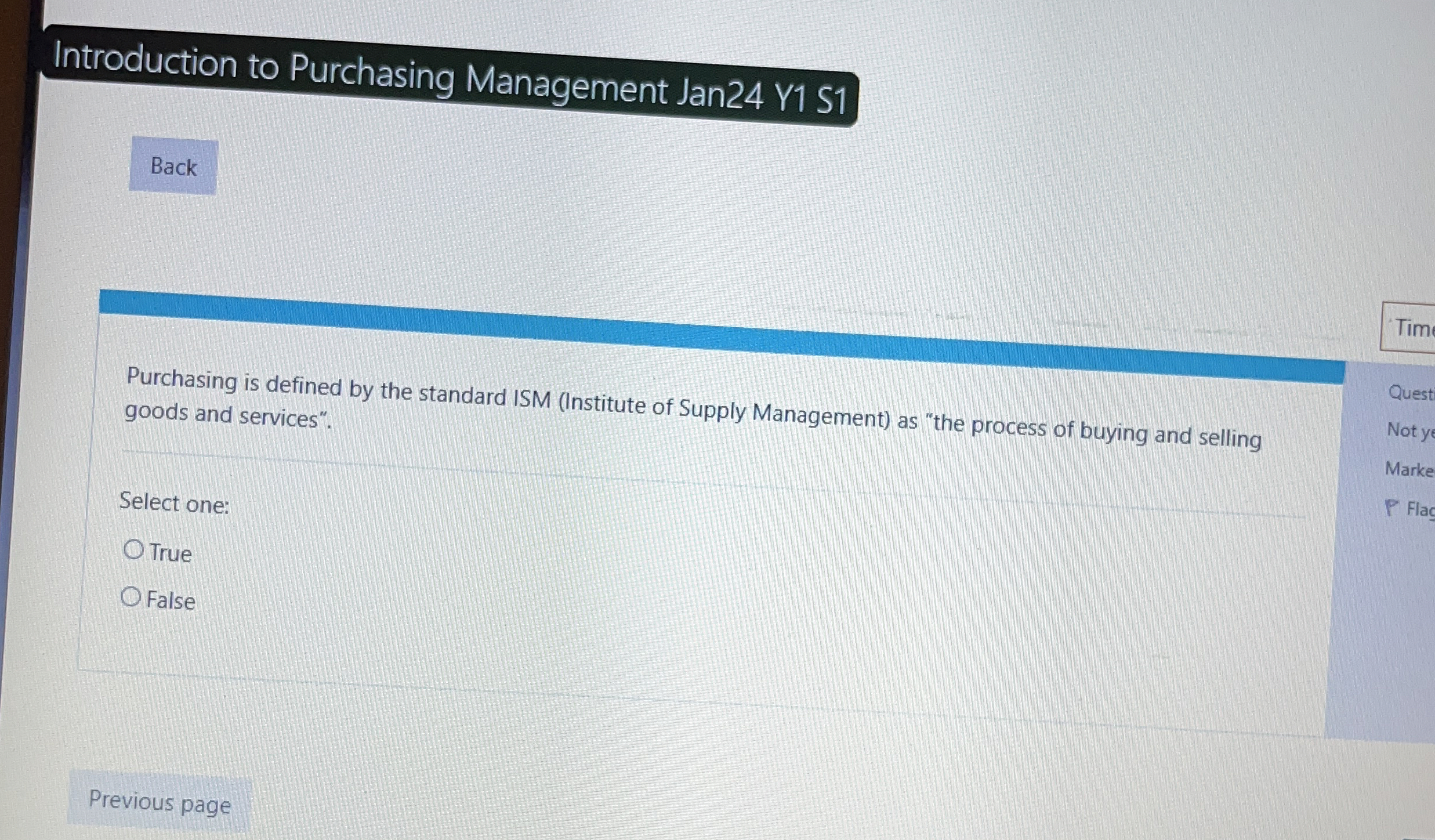  Introduction to Purchasing Management Jan24 Y1 S1 Purchasing is defined by