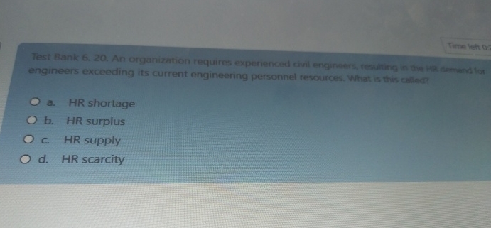  engineers exceeding its current engineering personnel resources. What is this callecd?