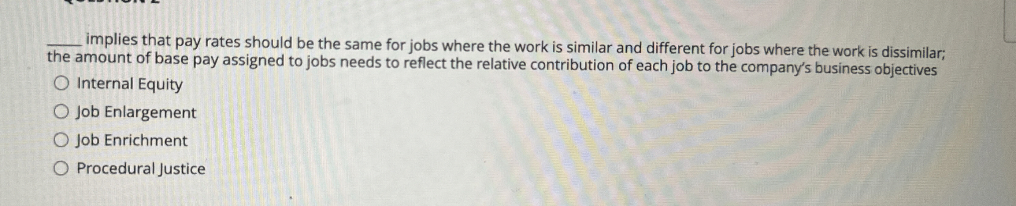  implies that pay rates should be the same for jobs where
