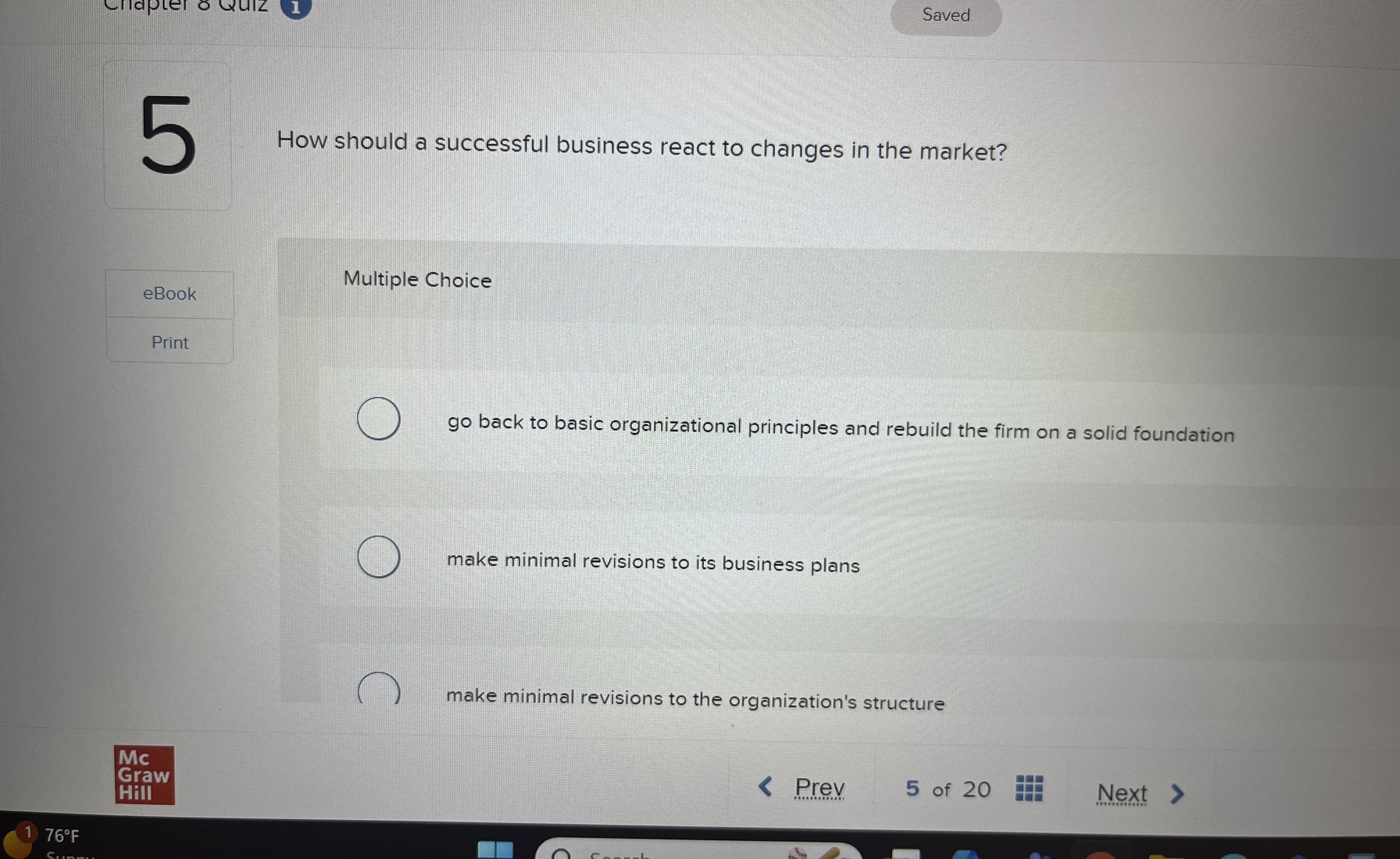 How should a successful business react to changes in the market?