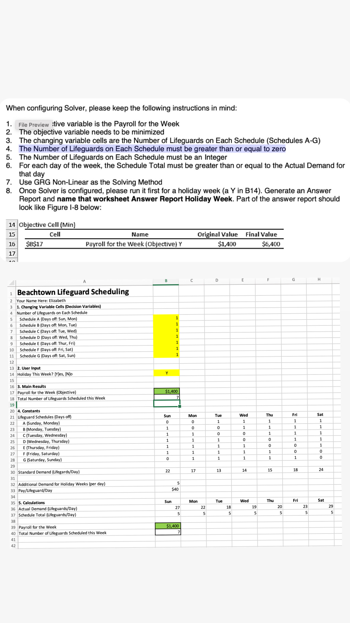  When configuring Solver, please keep the following instructions in mind: File