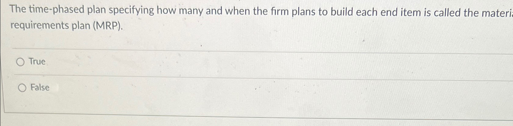 The time-phased plan specifying how many and when the firm plans