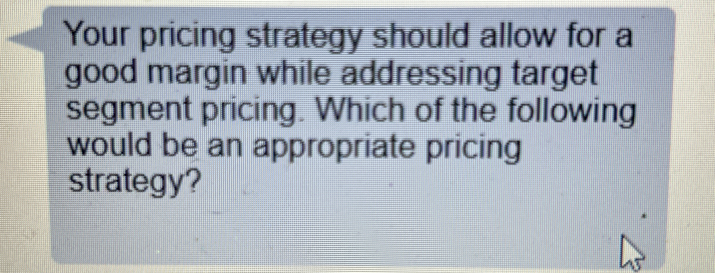  Your pricing strategy should allow for a good margin while addressing