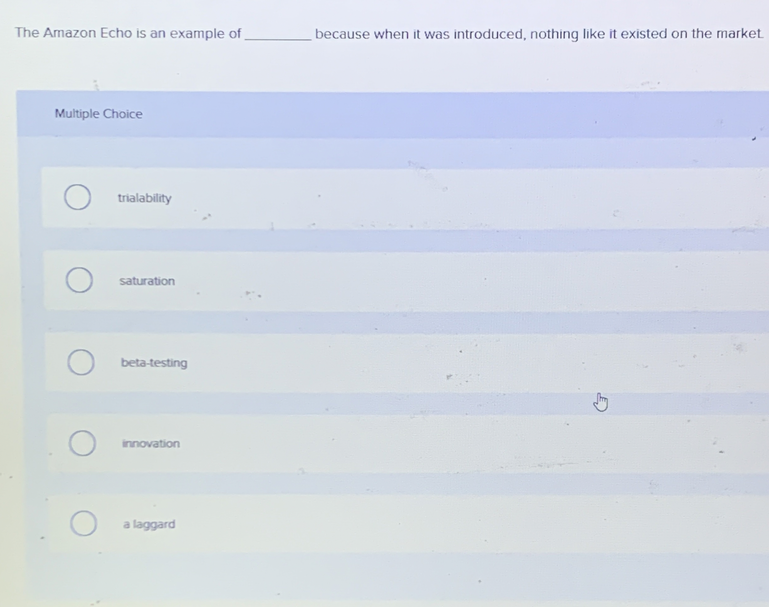  The Amazon Echo is an example of because when it was