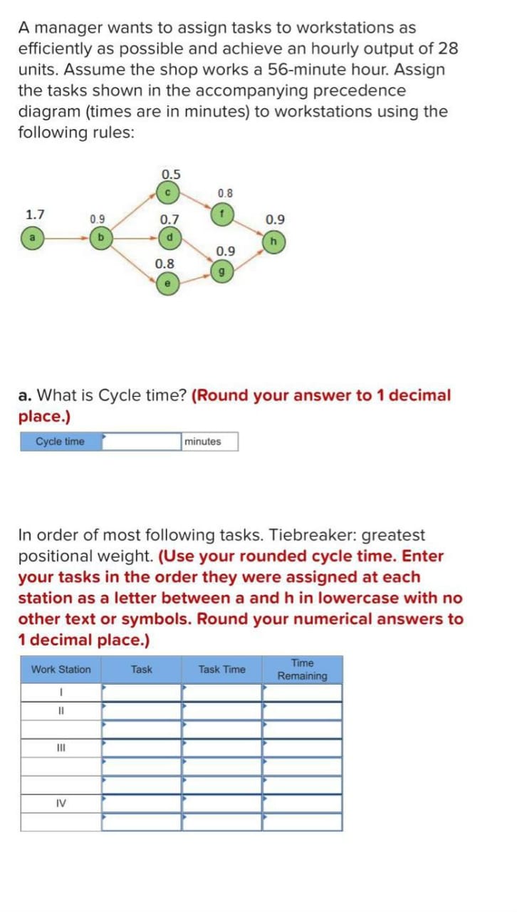  What is Efficiency? (Use your rounded cycle time in the denominator