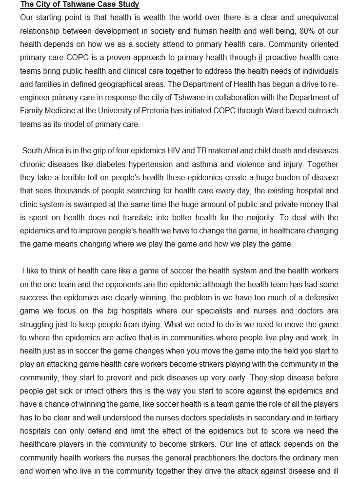  COPC Step 1: Defining and Characterising the Community Content: Describe how