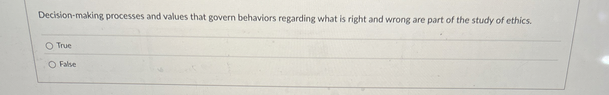  Decision-making processes and values that govern behaviors regarding what is right