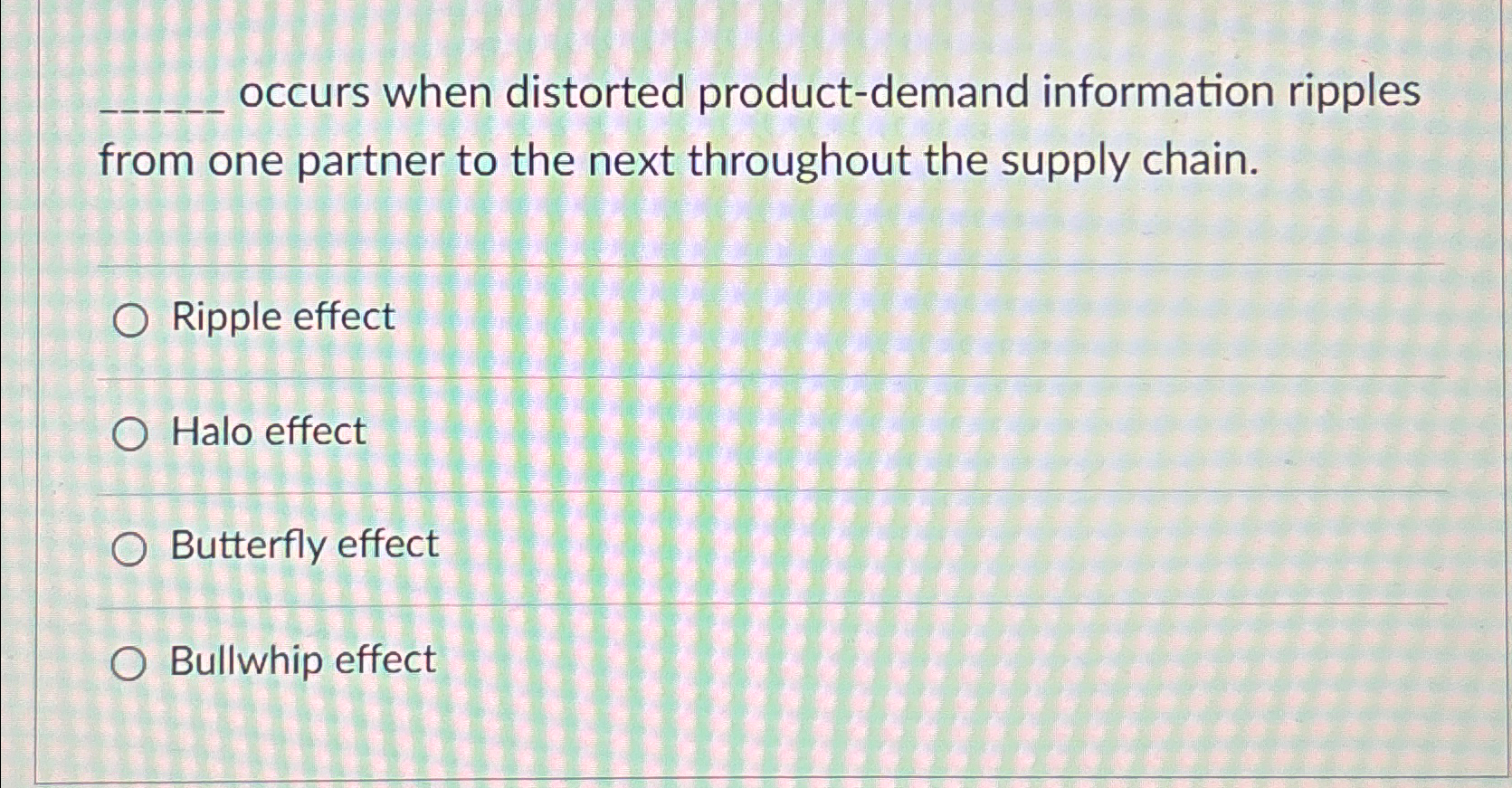  q, occurs when distorted product-demand information ripples from one partner to