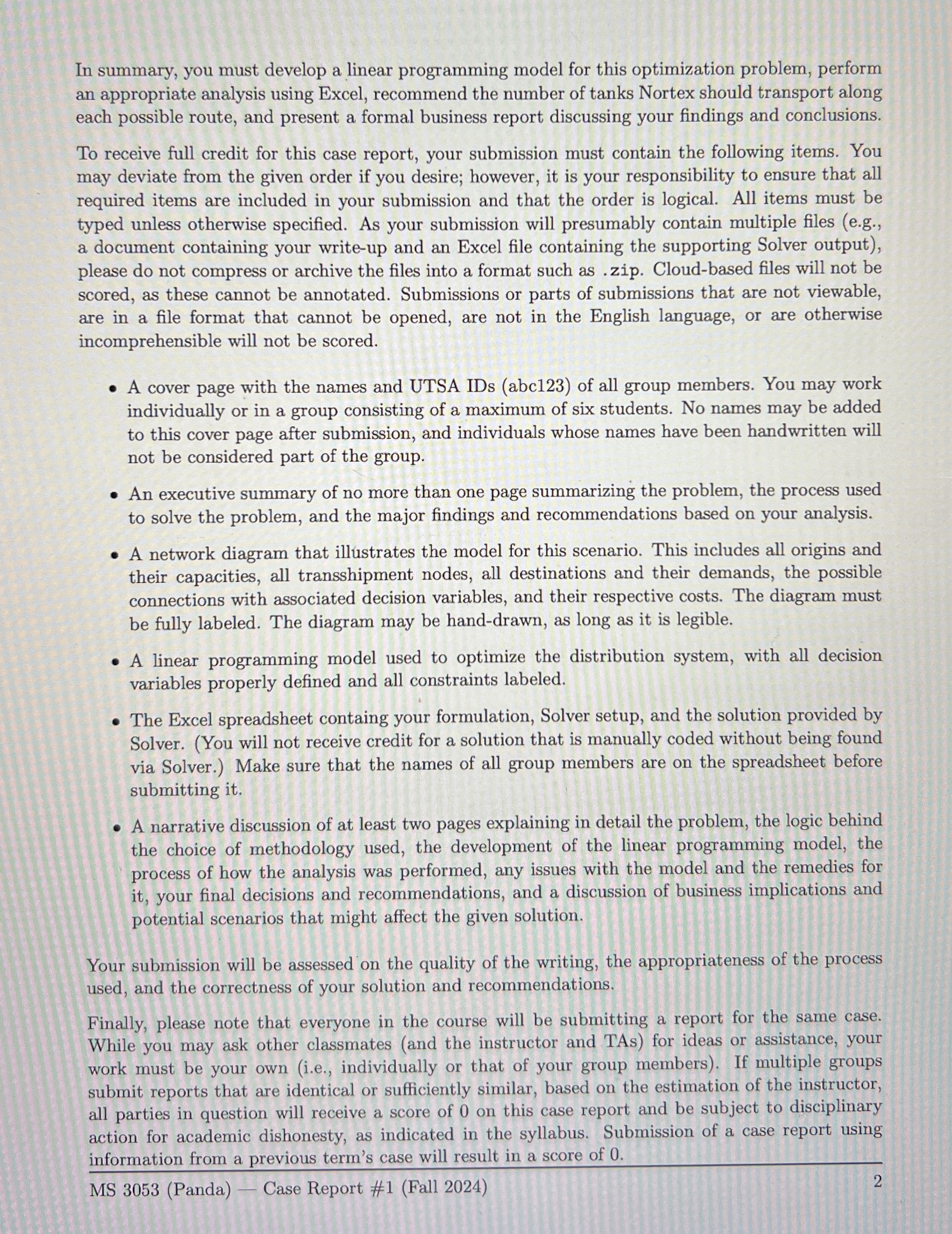  MS 3053- Case Report #1 Unless other arrangements are made and