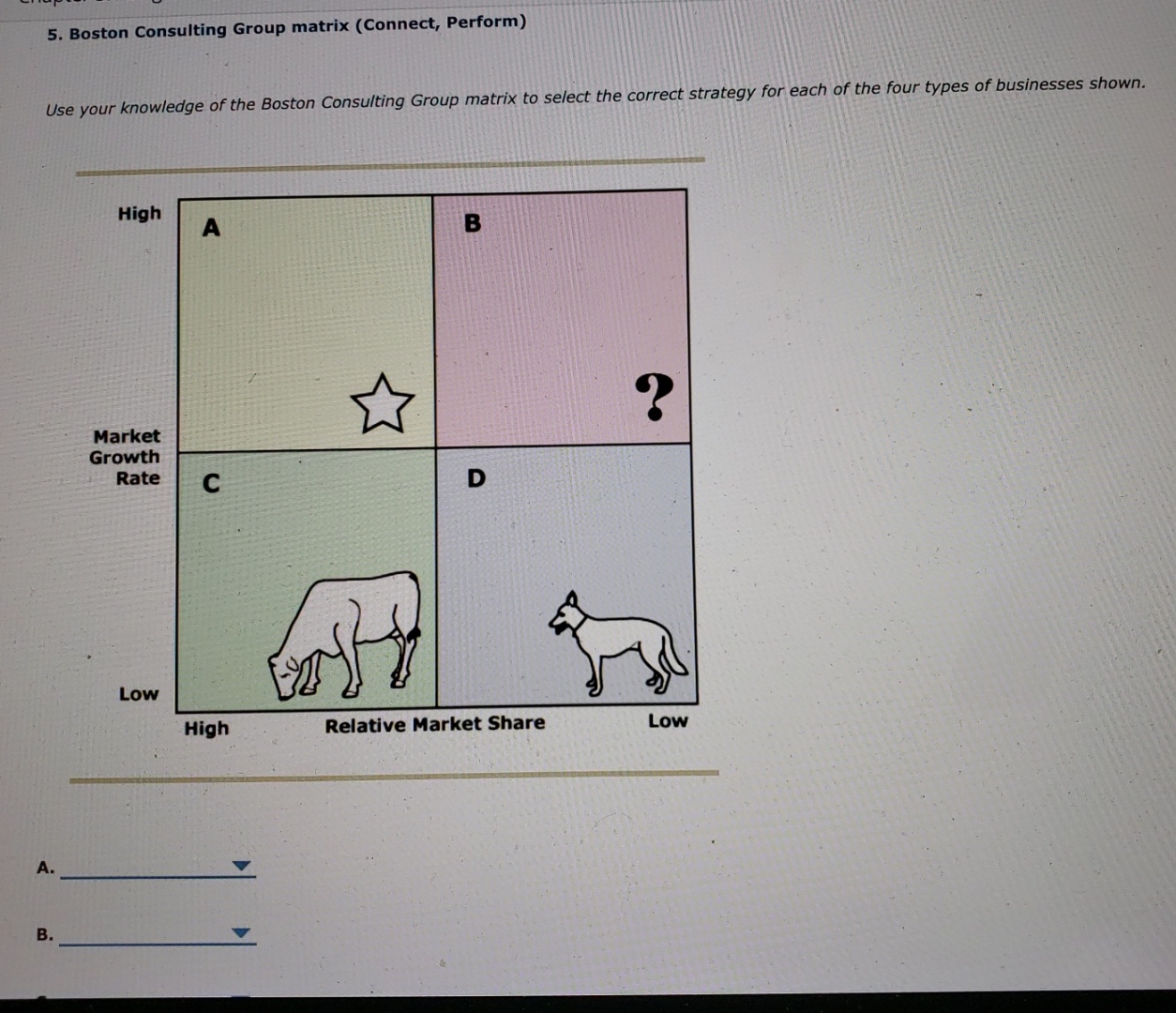  Boston Consulting Group matrix (Connect, Perform) Use your knowledge of the