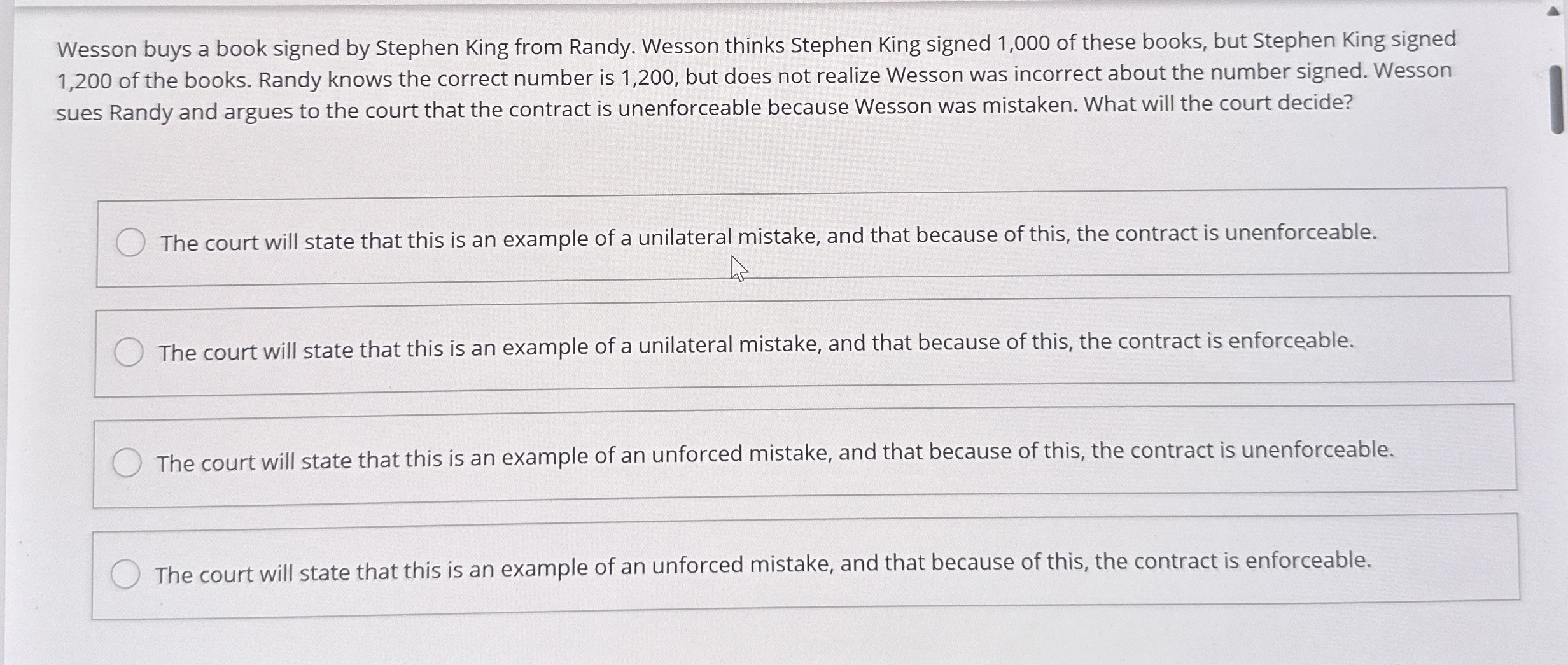  Wesson buys a book signed by Stephen King from Randy. Wesson