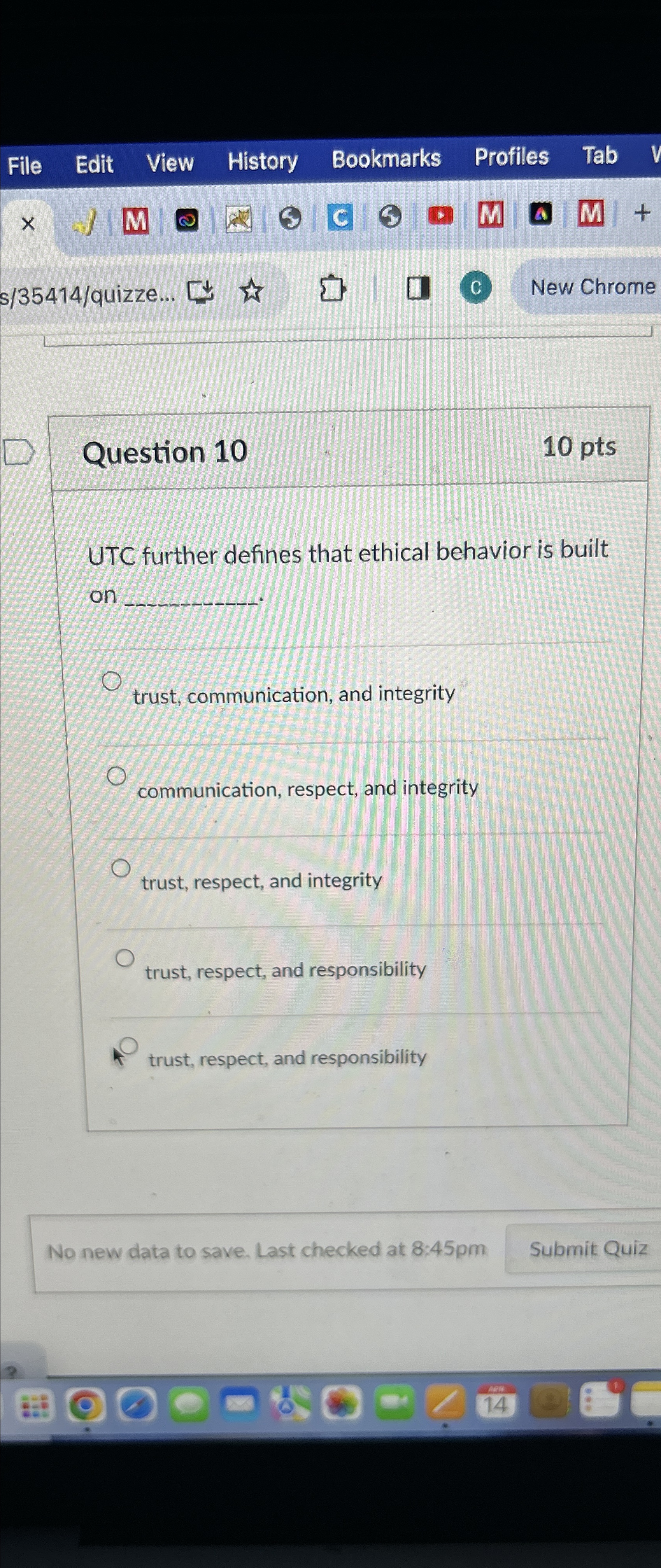  s/35414/quizze... C New Chrome Question 10 10pts UTC further defines that