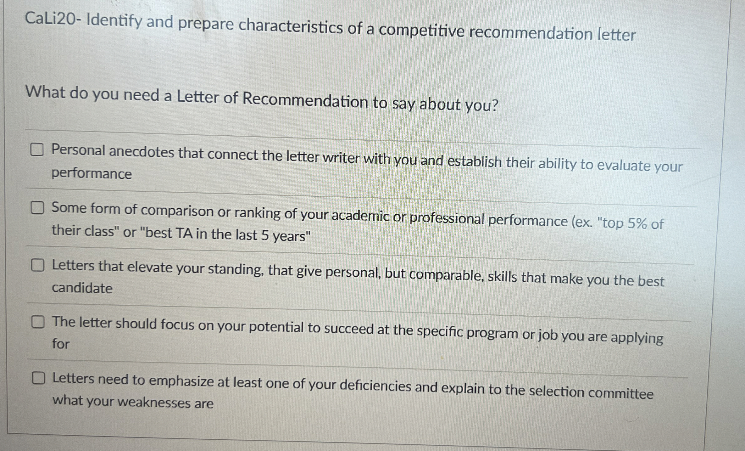  How can I figure out Steps for CaLi20- Identify and prepare