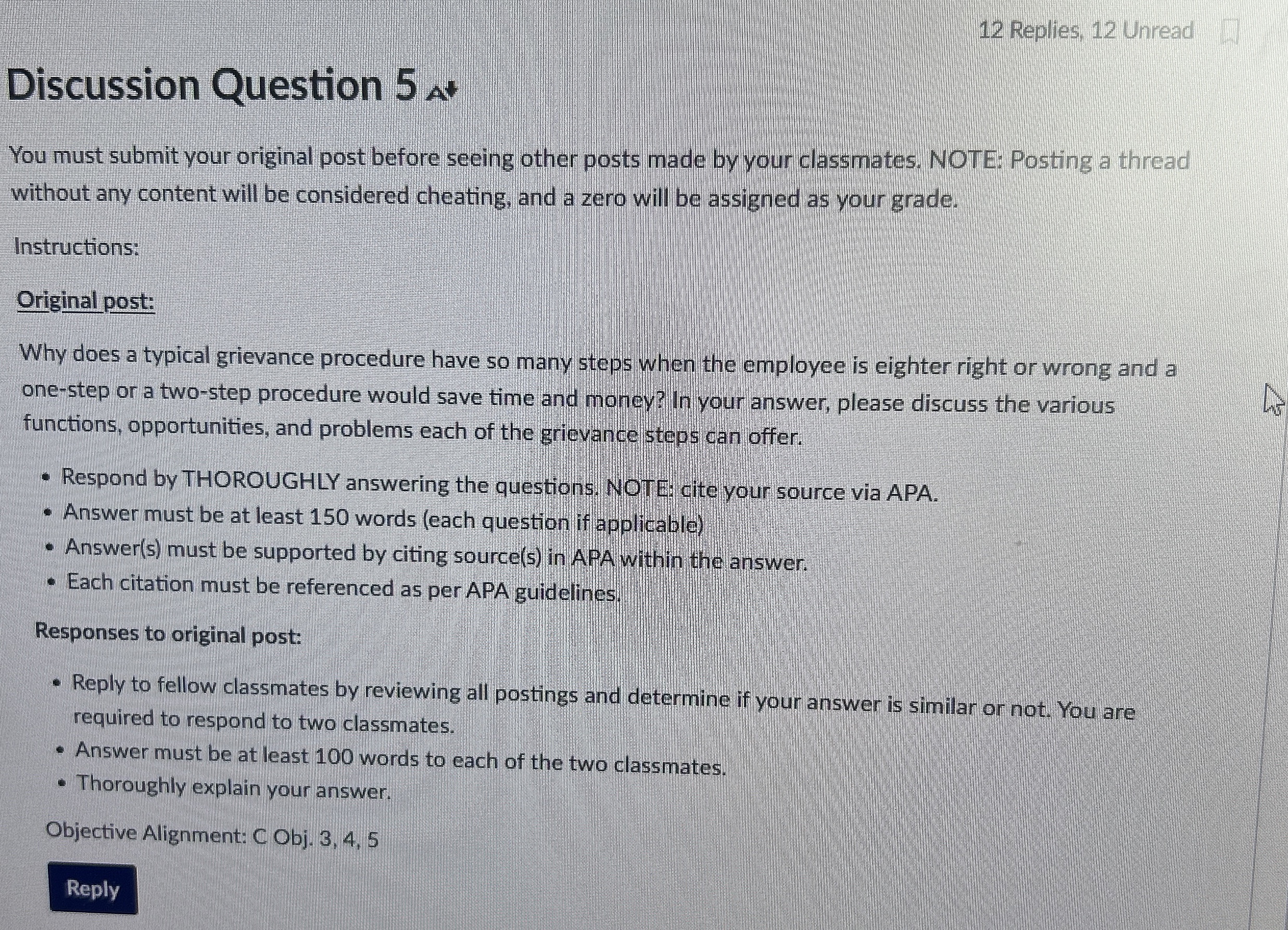  12 Replies, 12 Unread Discussion Question 5 At ?** You must
