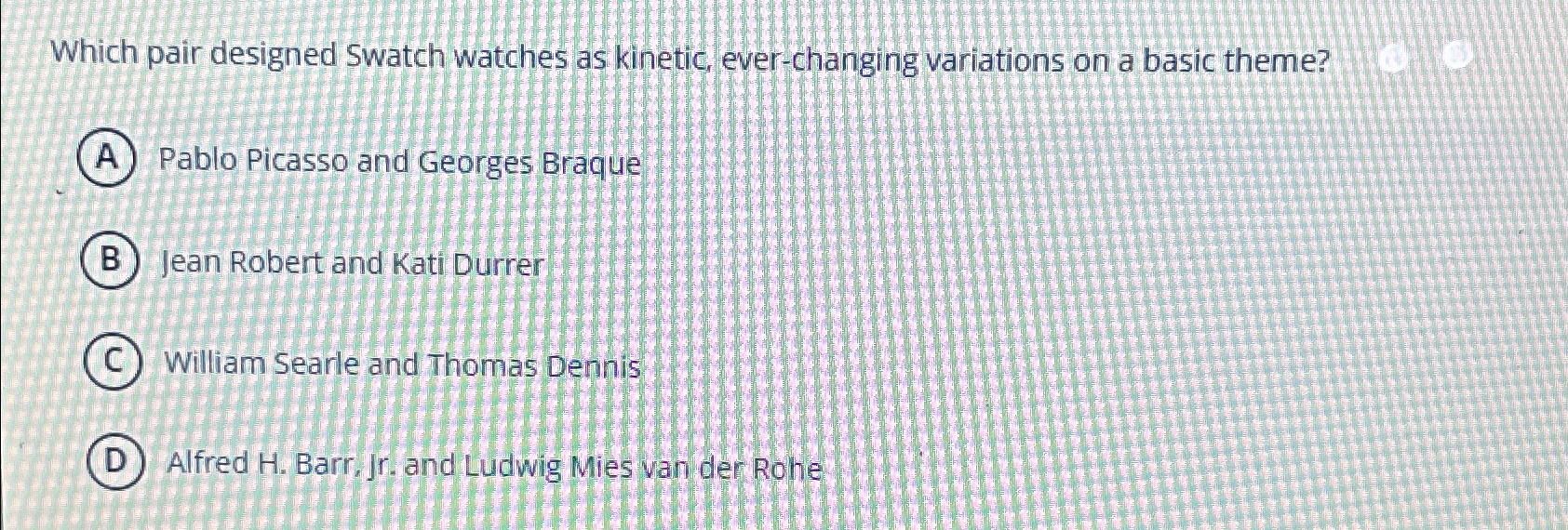  Which pair designed Swatch watches as kinetic, ever-changing variations on a