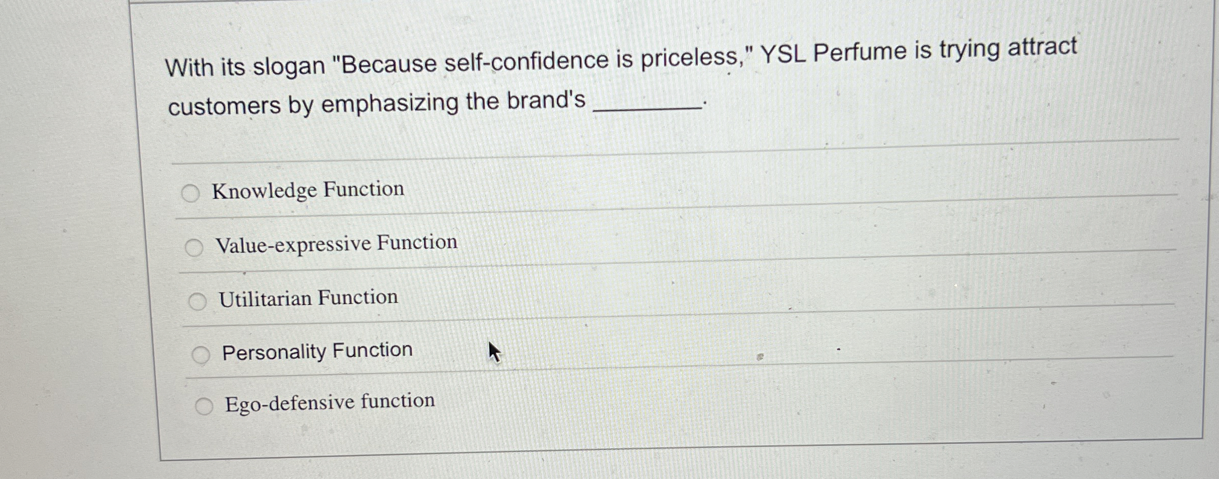  With its slogan "Because self-confidence is priceless," YSL Perfume is trying