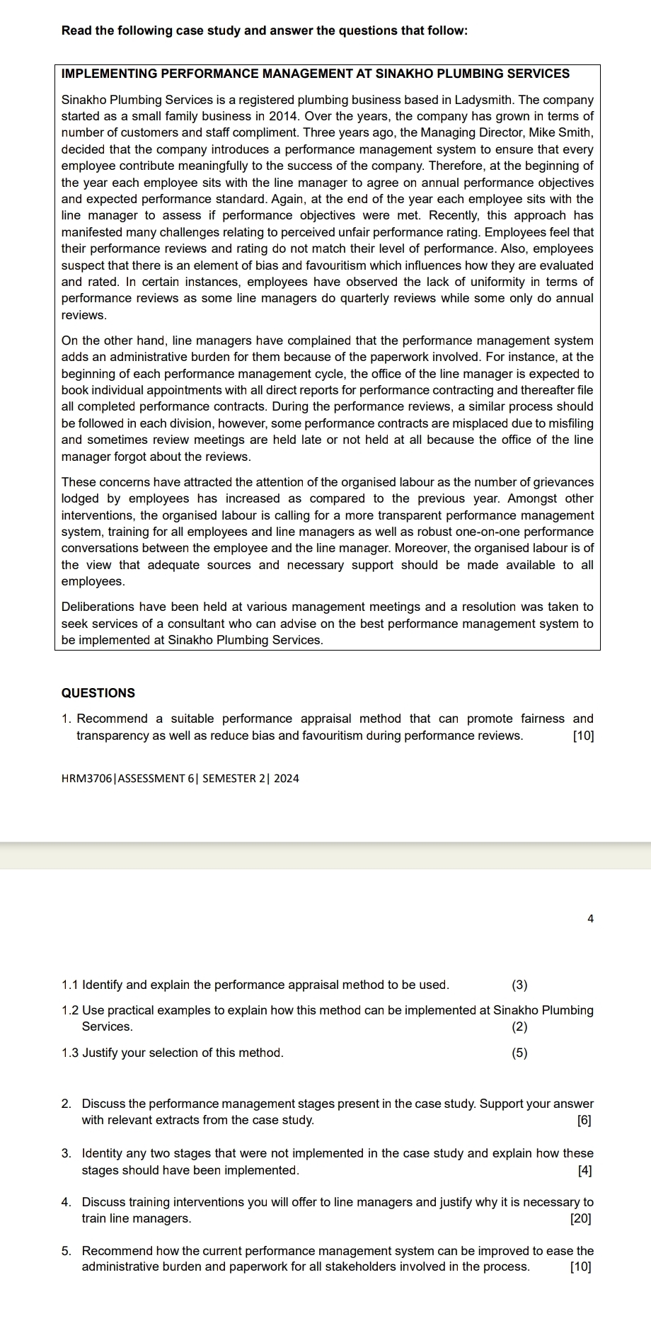  Read the following case study and answer the questions that follow: