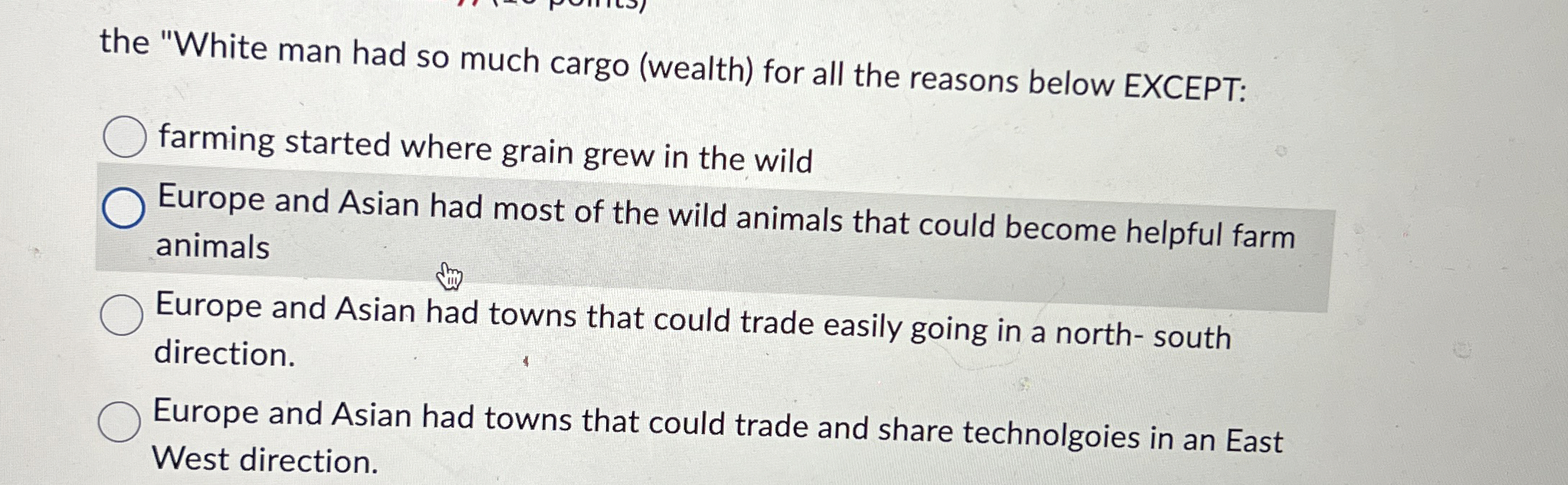  the "White man had so much cargo (wealth) for all the