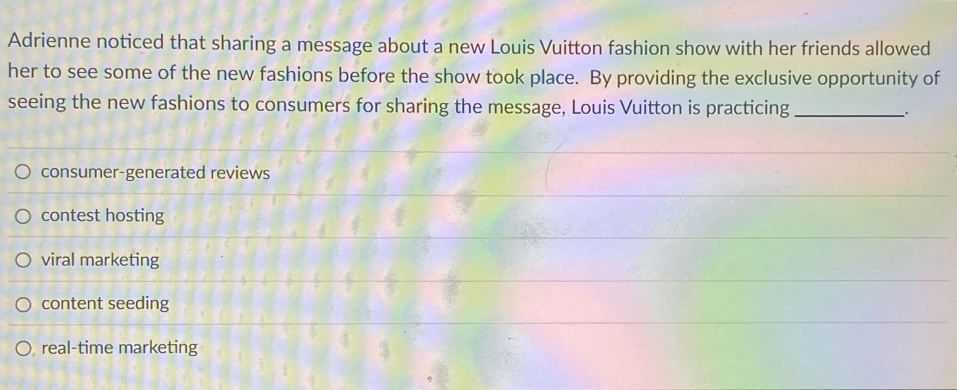  Adrienne noticed that sharing a message about a new Louis Vuitton