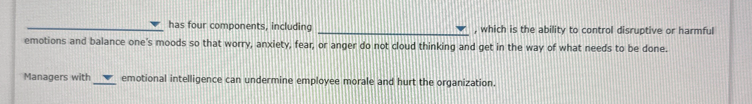  has four components, including which is the ability to control disruptive
