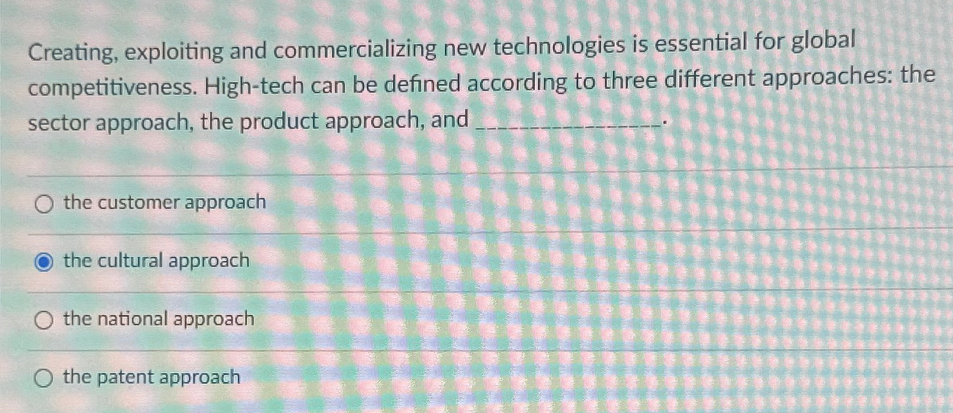  Creating, exploiting and commercializing new technologies is essential for global competitiveness.