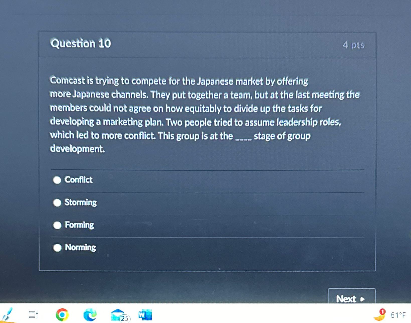  Question 10 4pts Comcast is trying to compete for the Japanese