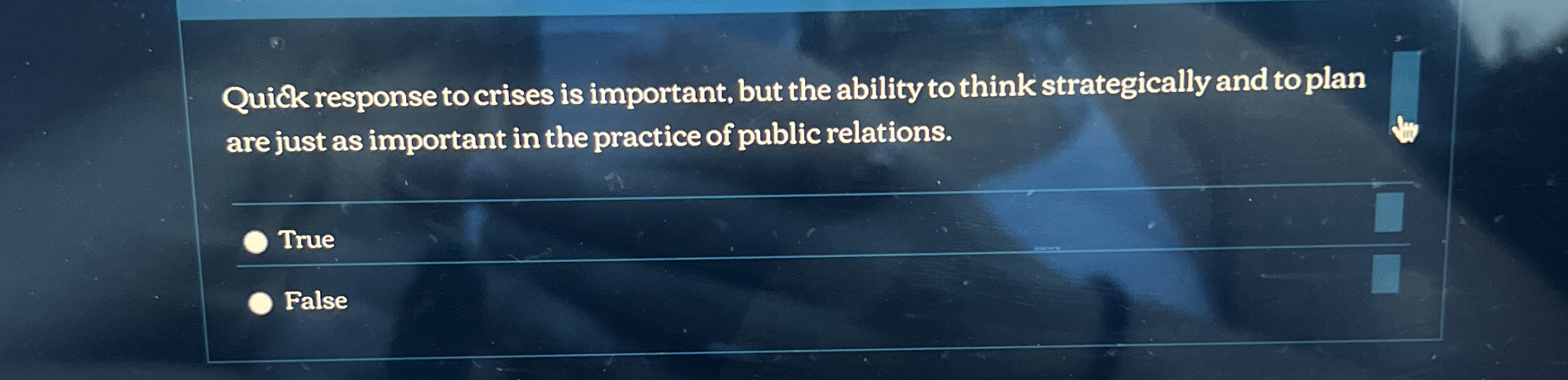  Quick response to crises is important, but the ability to think