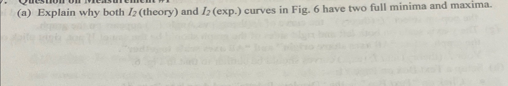  (a) Explain why both I2(theory) and I2(exp.) curves in Fig. 6