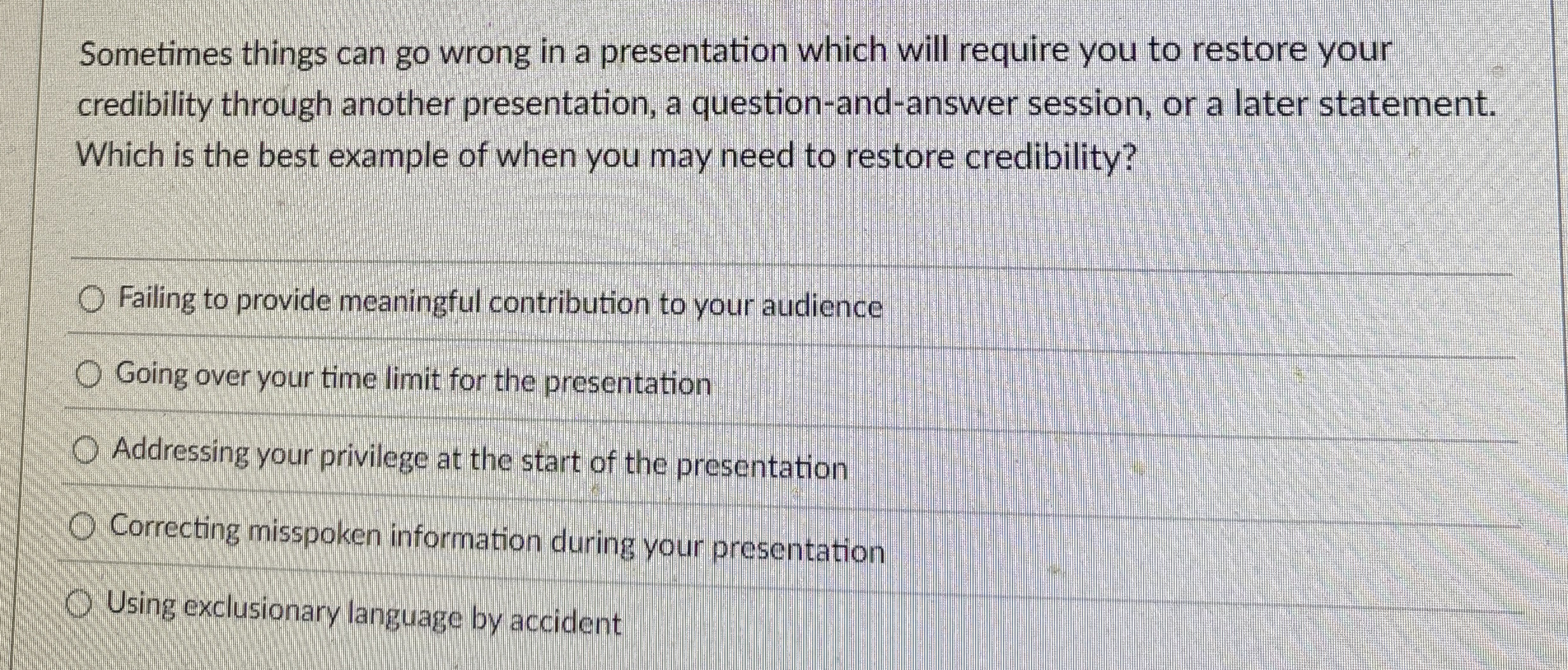  Sometimes things can go wrong in a presentation which will require