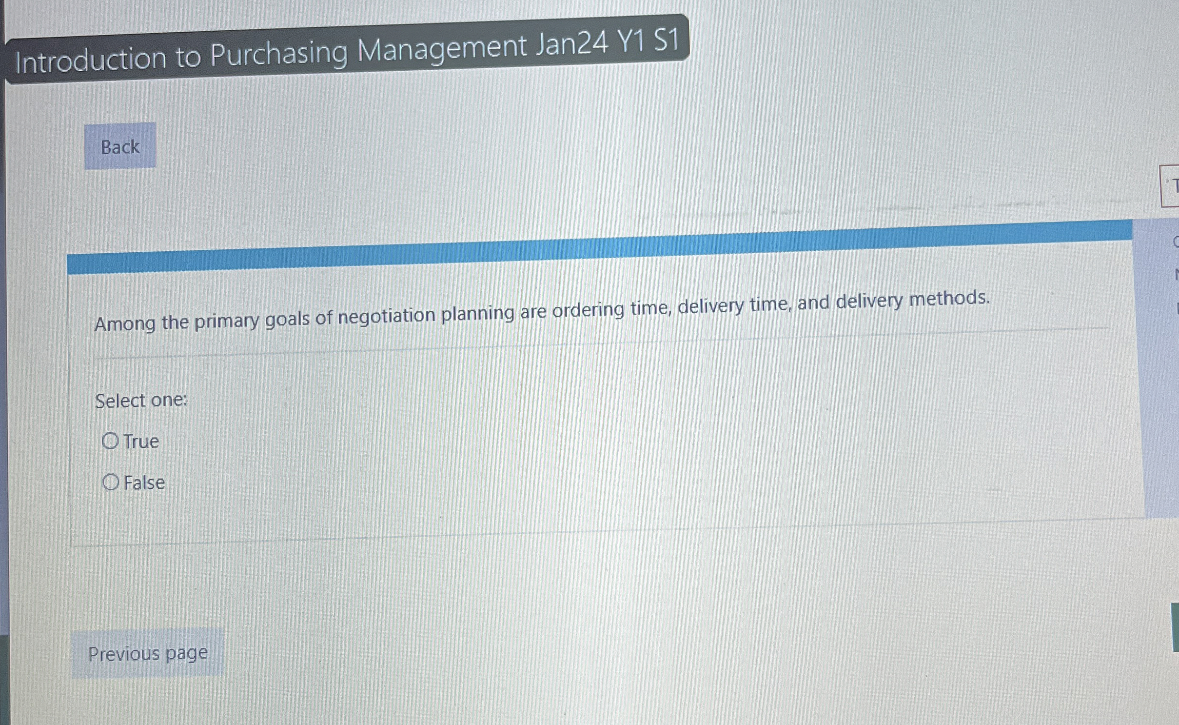  Introduction to Purchasing Management Jan24 Y1 S1 Among the primary goals