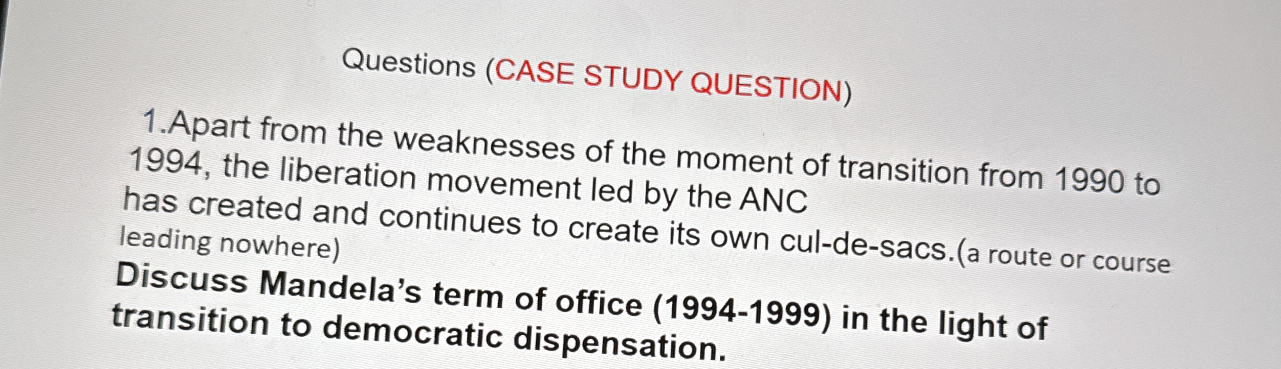  Questions (CASE STUDY QUESTION) 1.Apart from the weaknesses of the moment